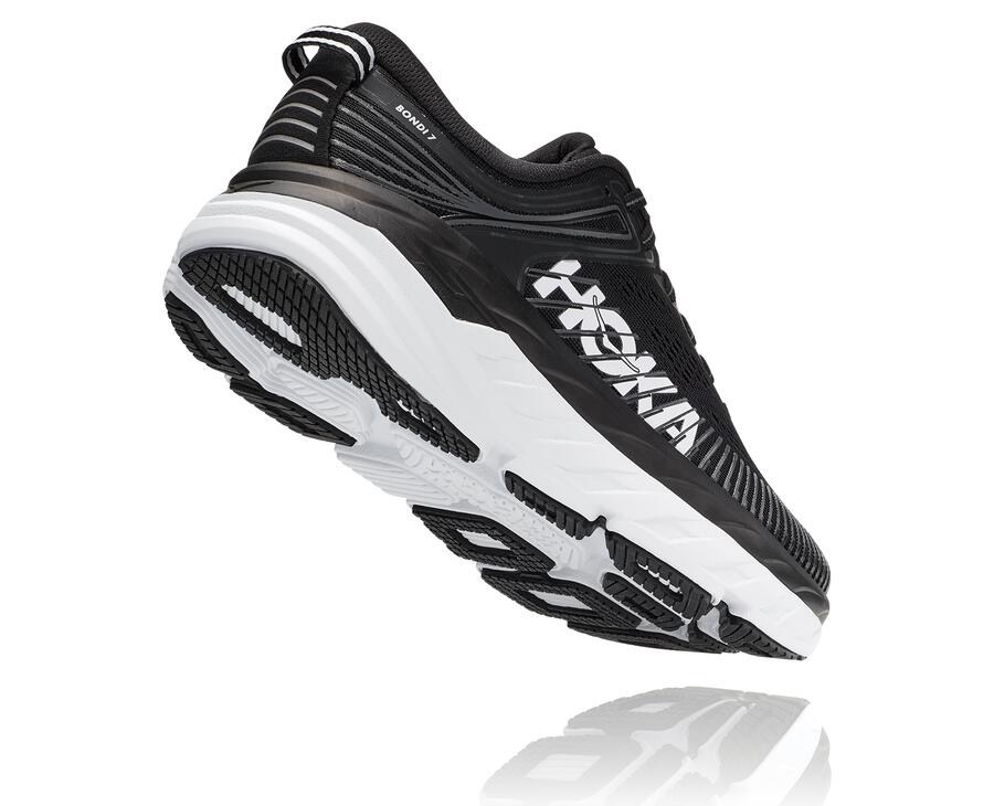 Running Shoes Womens - Hoka One One Bondi 7 - Black/White - AGQYHCL-45